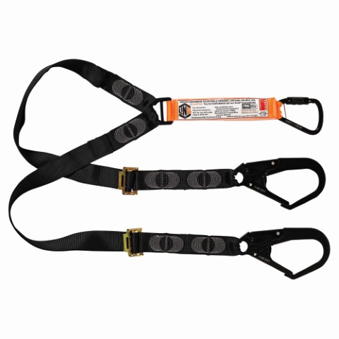 LINQ WEBBING LANYARD ADJUST DBL LEG 1X T.A KARABINER 2X D.A SCAFF HOOK